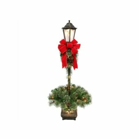 GGW PRESENTS 4 ft. Pre-Lit Christmas Lamp Post with PVC Greenery GG3235170